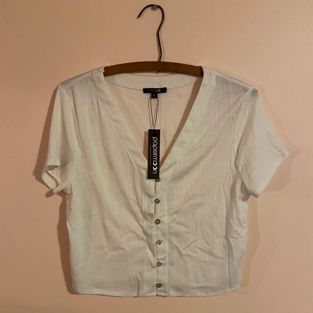 White Papermoon crop top NWT